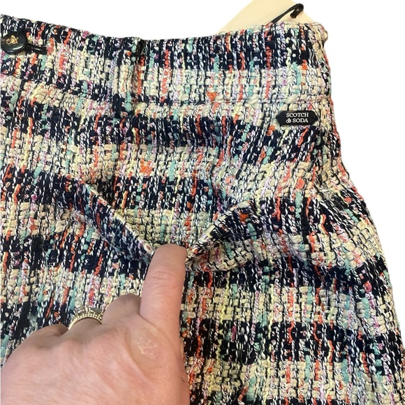 Scotch & Soda Short Mini Tweed Front Pocket A Line Skirt Multi Color Medium NWT - Picture 11 of 15
